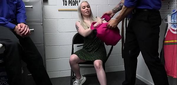  Rough cops fucked hot big ass thief Haley Spades after she stole big dildo